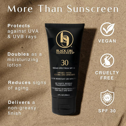 - Face & Body Moisturizing Sunscreen Lotion SPF 30 for Melanin Rich Skin, Leaves No White Cast (Spf-30-4Oz)