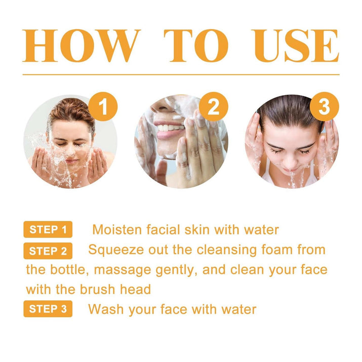 Turmeric Facial Cleanser,Foaming Face Wash,Turmeric Glow Wash,Deep Cleansing Face Cleanser with Brush (100Ml)