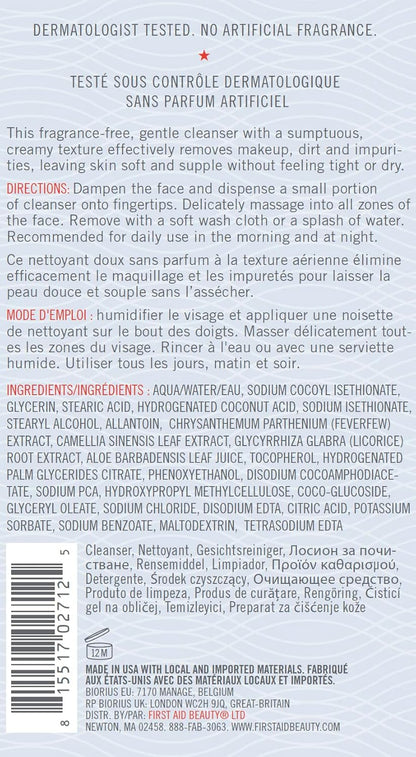 Pure Skin Face Cleanser, Sensitive Skin Cream Cleanser with Antioxidant Booster, 5 Oz.