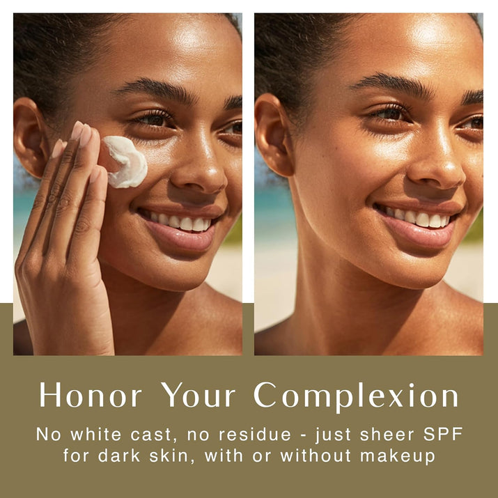 - Face & Body Moisturizing Sunscreen Lotion SPF 30 for Melanin Rich Skin, Leaves No White Cast (Spf-30-4Oz)