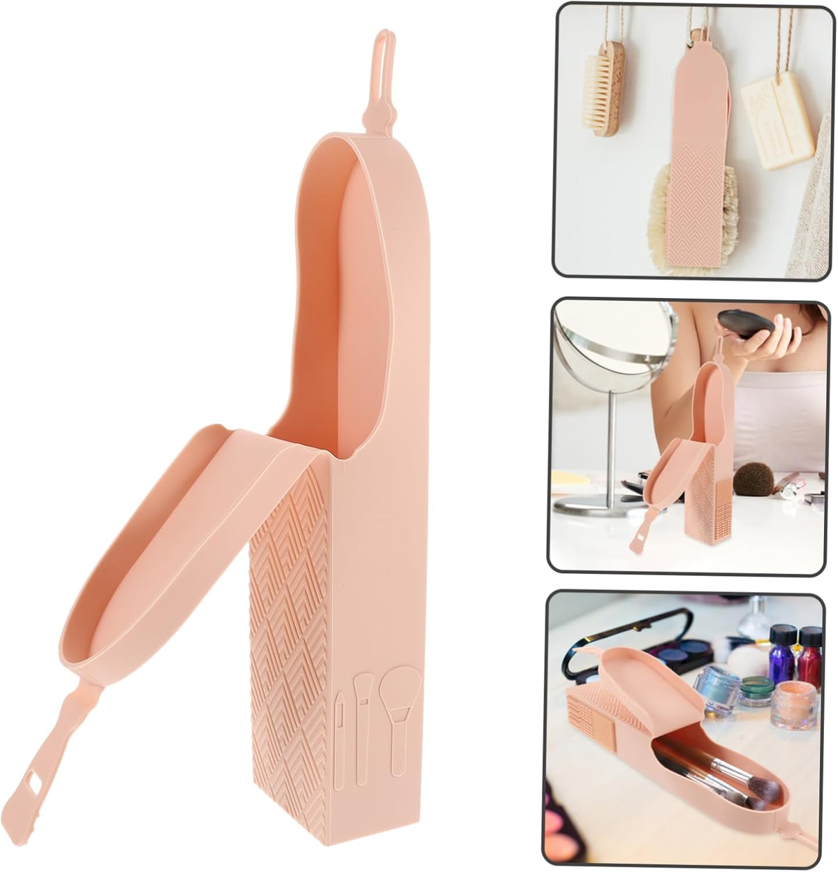 Travel Makeup Brush Case Cover Compact Cosmetic Storage Organizer for Eyebrow Pencil and Brushes for Women and Girls the Go for Travel and Events